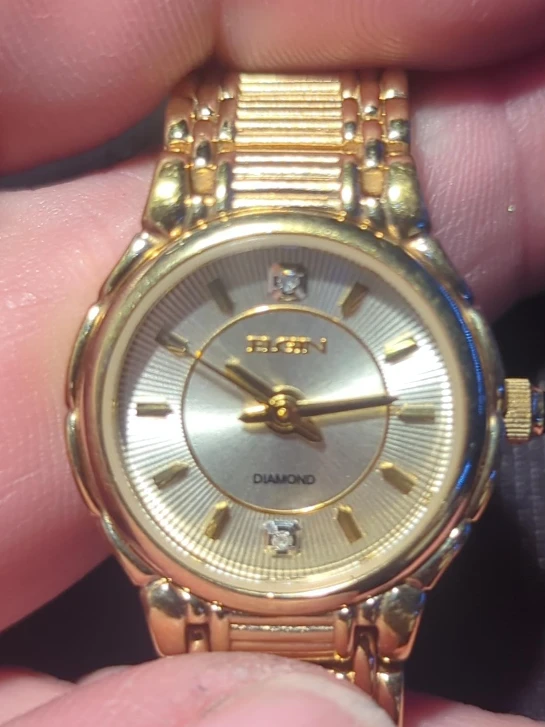 Elgin Diamond Accent Gold-Tone Ladies Watch