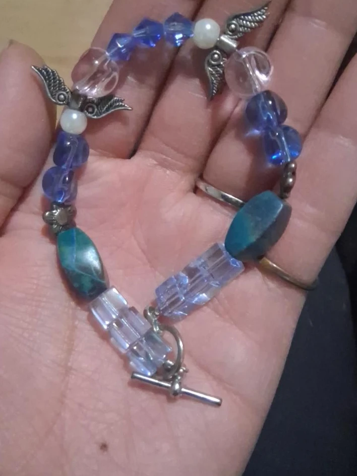 Beaded Bracelet with Angel Wings