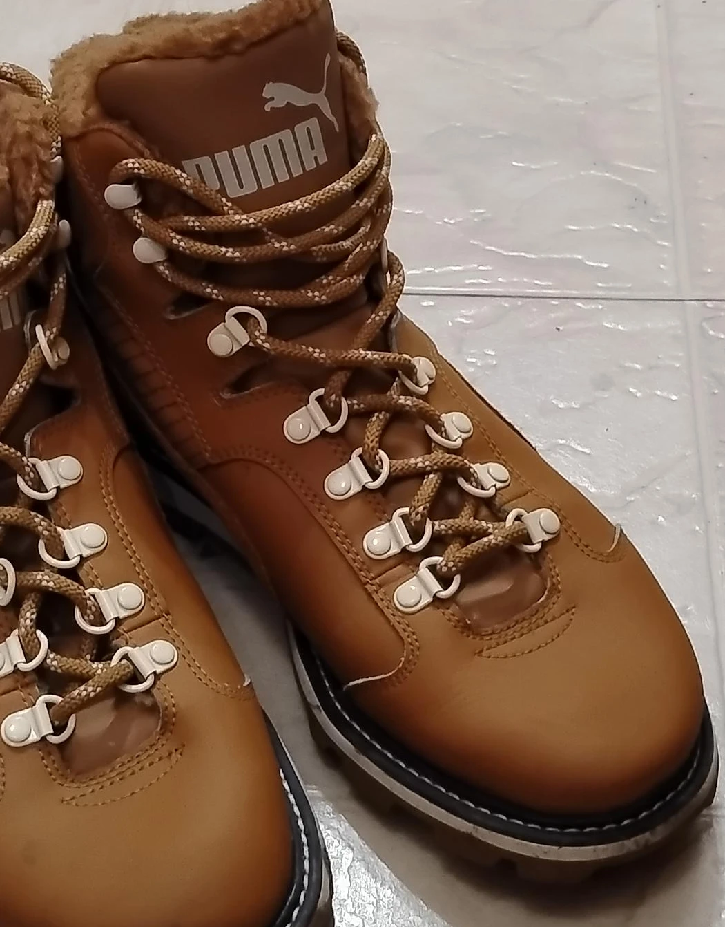 Puma Brown Leather Winter Boots