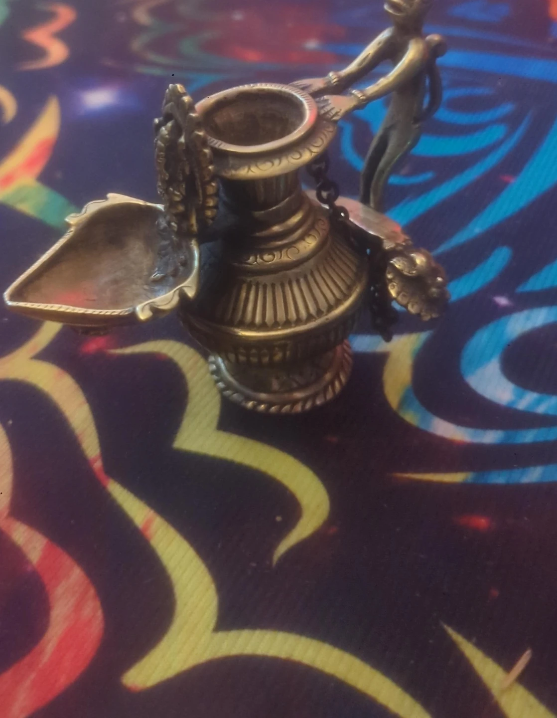 Vintage Brass Ritual Oil Lamp