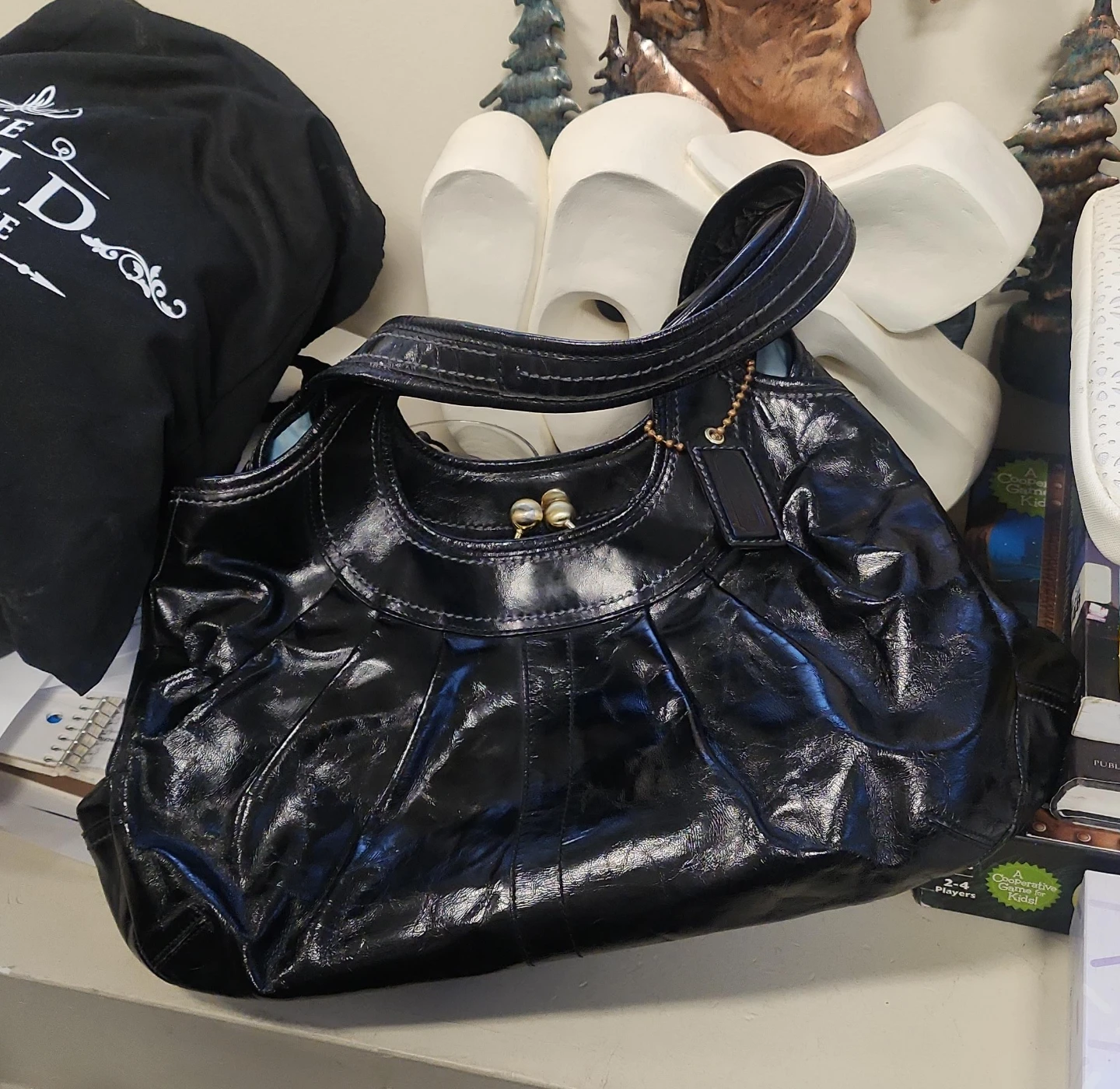 Coach Black Patent Leather Handbag