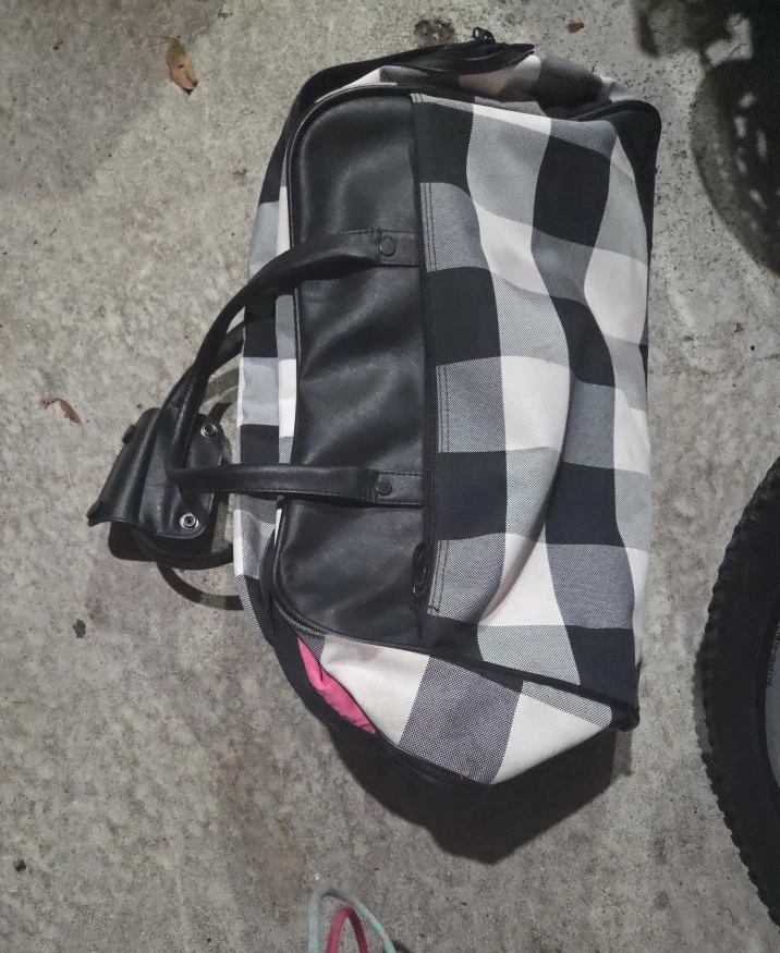 Rolling duffle bag.
