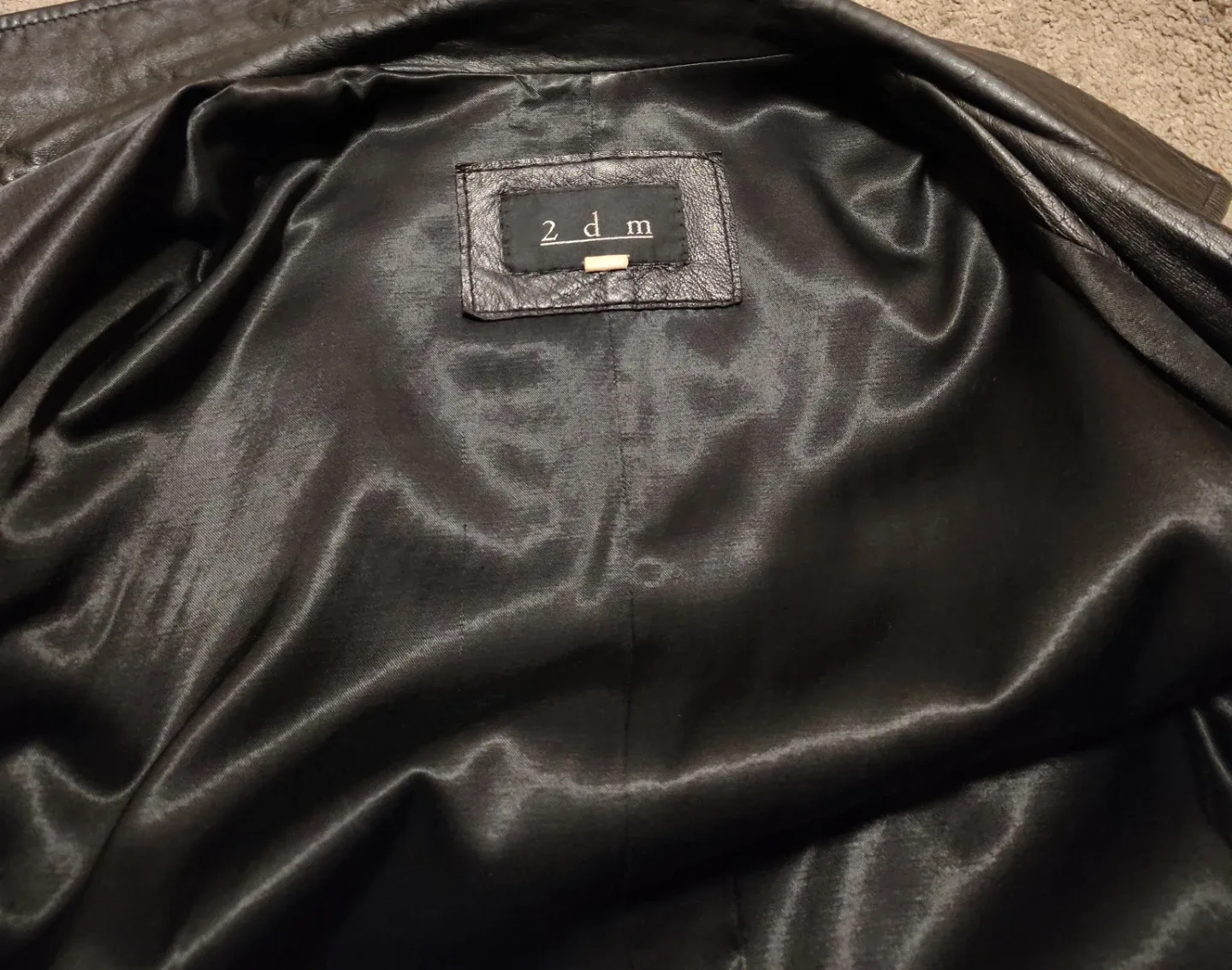 2 d m Black Leather Jacket