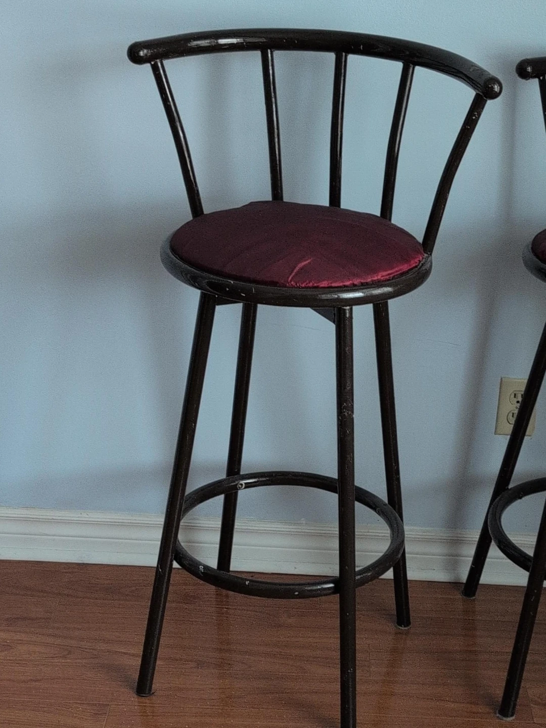 Bar Stool with Burgundy Cushion image indicator(1)