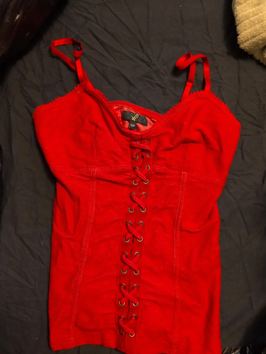 G-21 Red Corset Top - Size Small