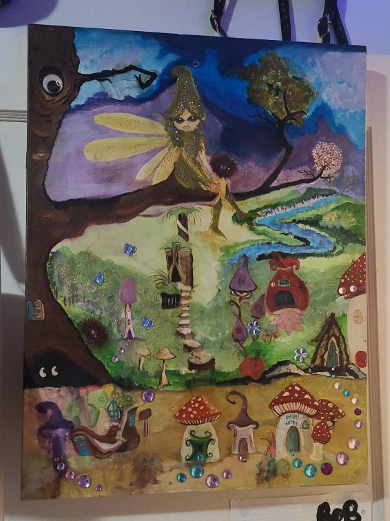 Fairy and Mushroom Painting thumbnail