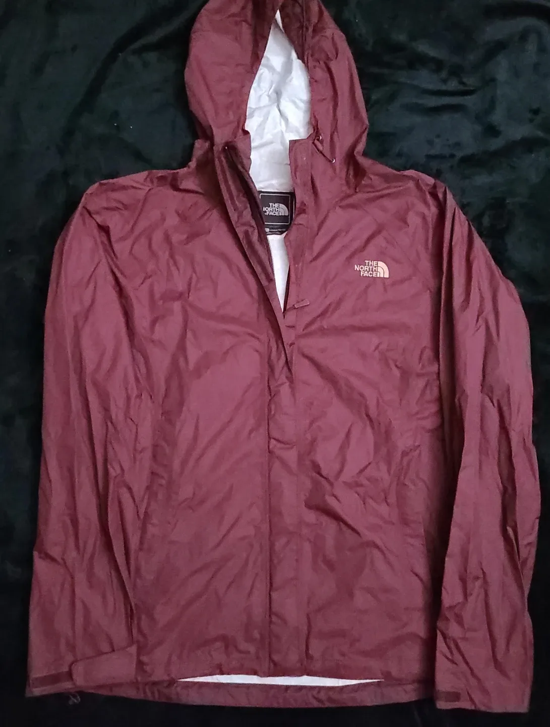 The North Face burgundy Rain Jacket