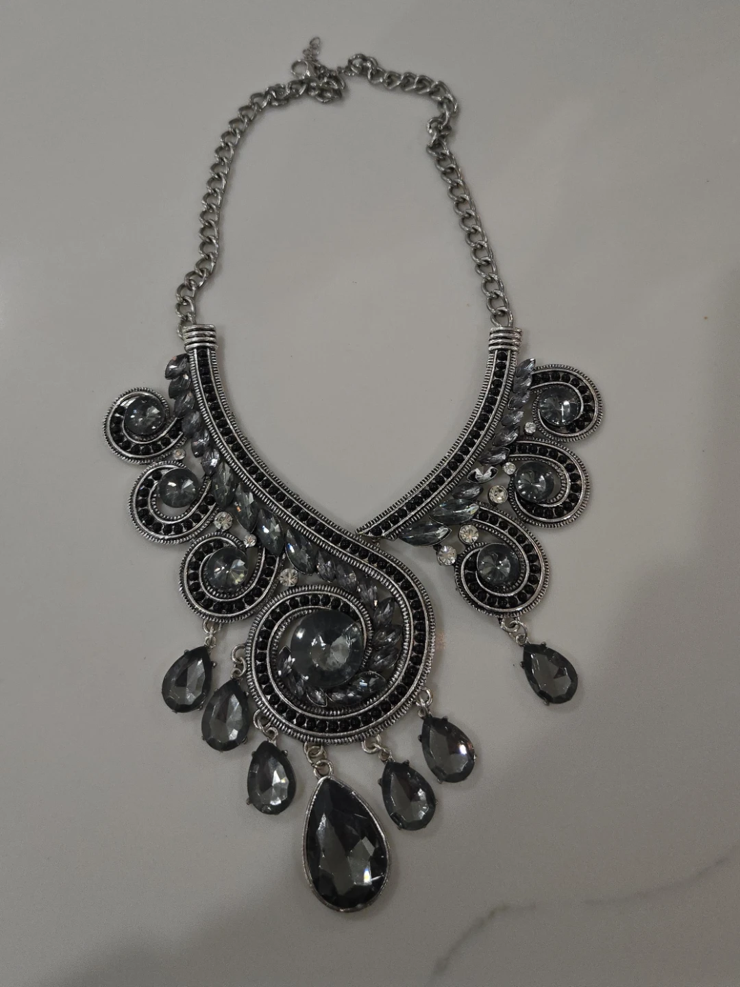 Statement Necklace - Grey & Silver image indicator(1)