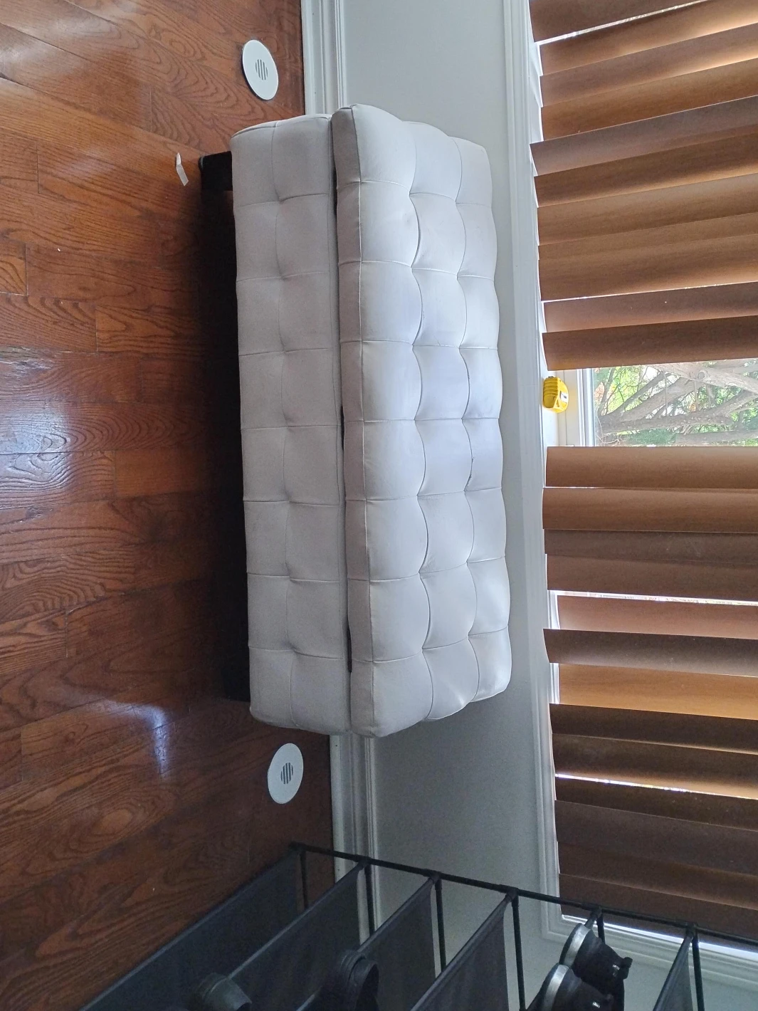 White Tufted Ottoman Bench
