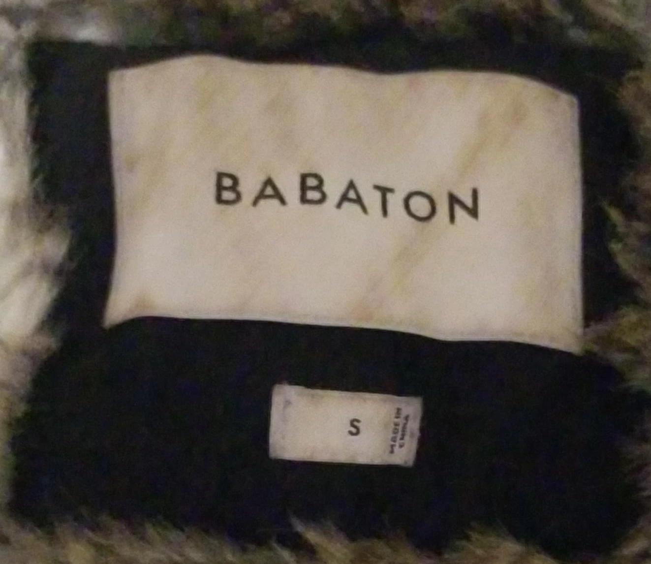 Babaton Black Winter Coat Size S