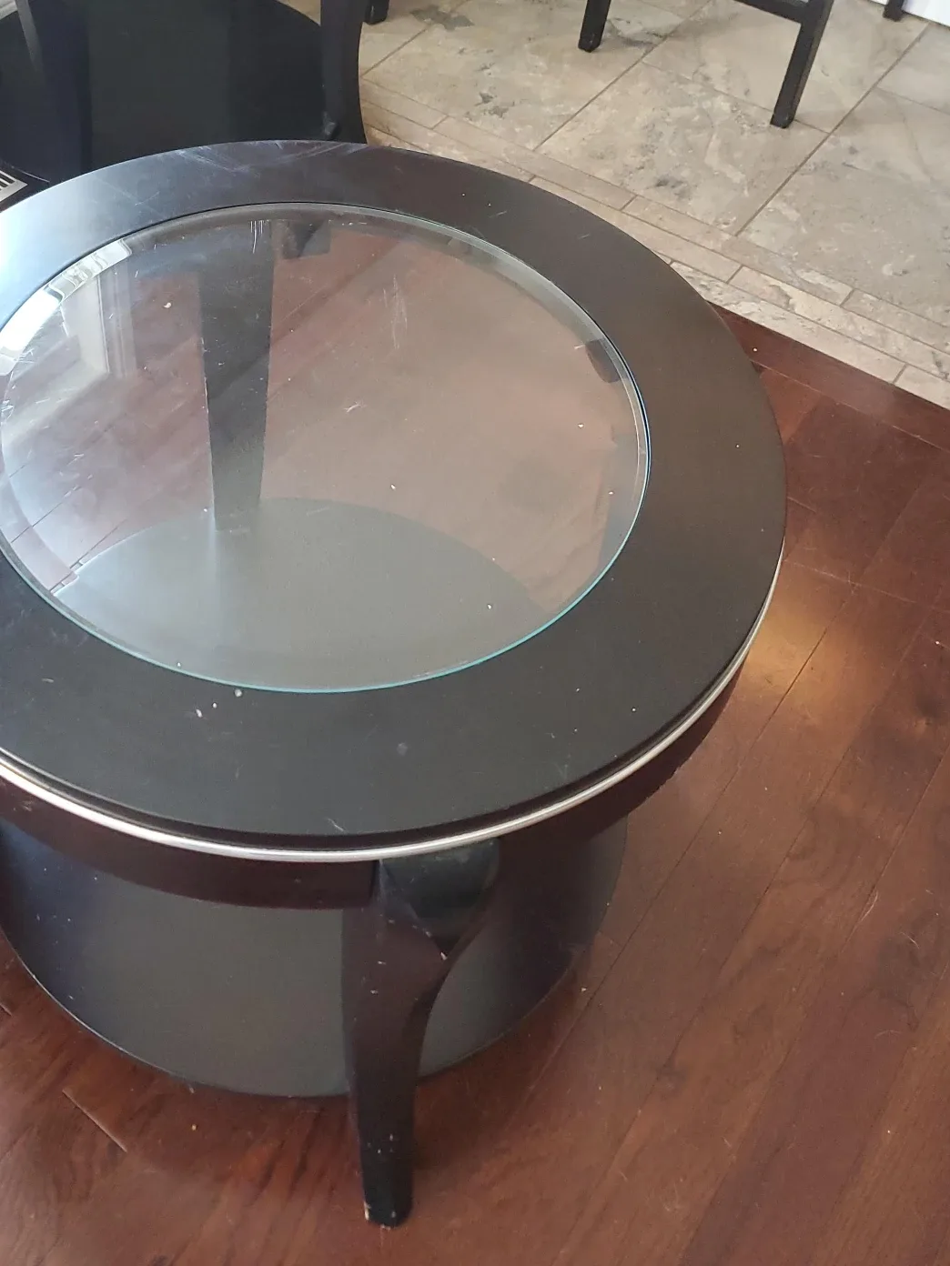 2 Round Glass Top Coffee Table