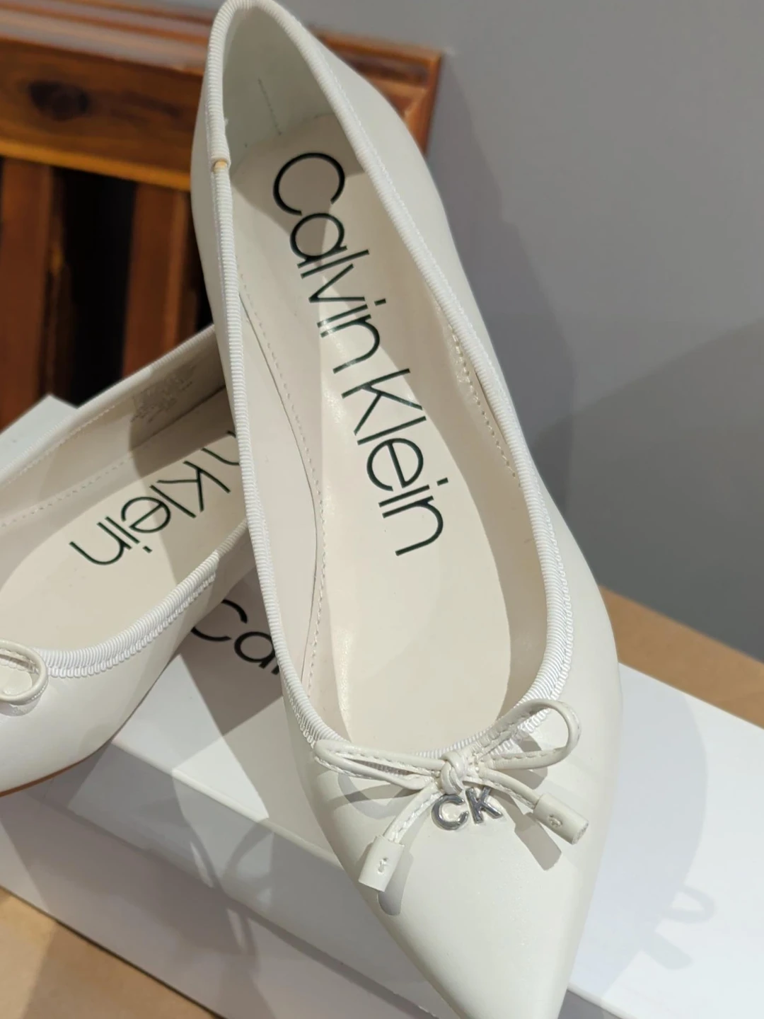 Calvin Klein White Ballet Flats - Size 7.5 thumbnail