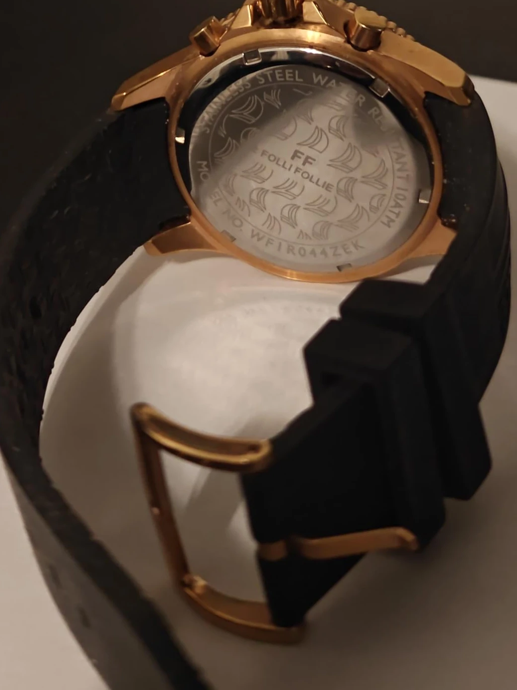 Folli Follie Gold Watch with Black Band