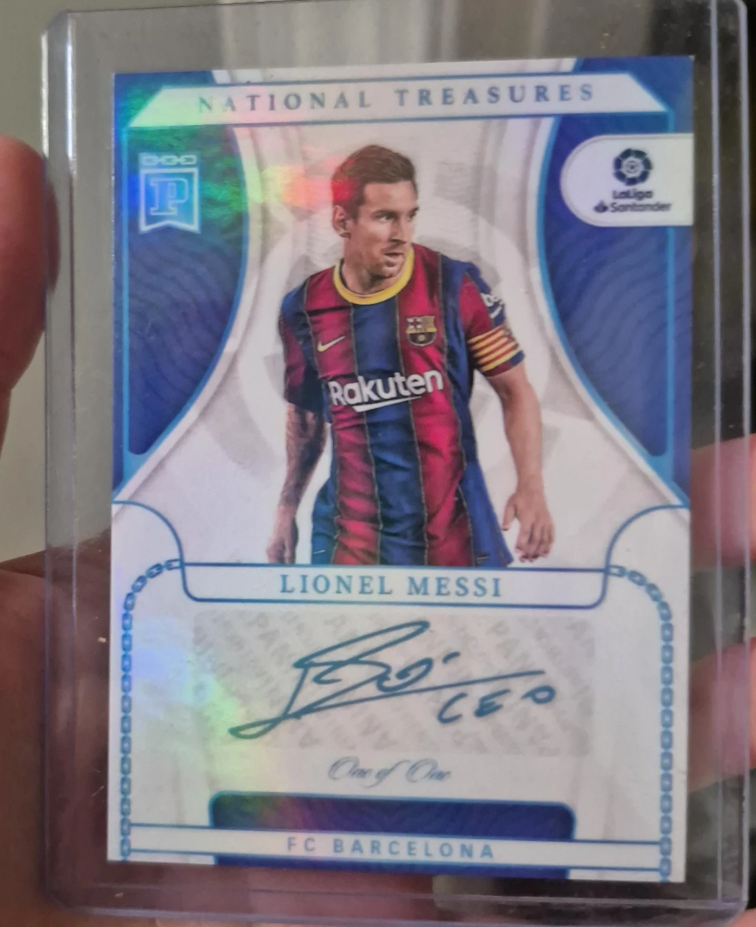 Lionel Messi National Treasures One of One Trading Card