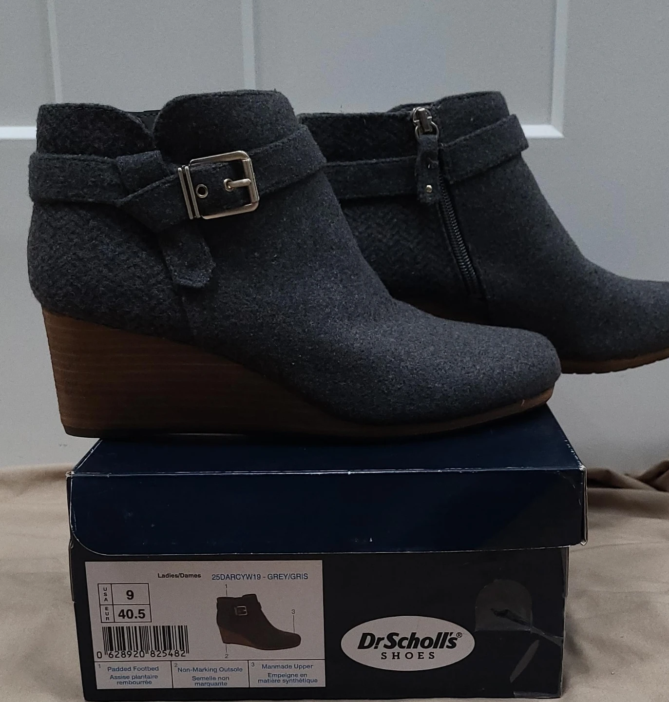 Dr. Scholl's Darcy Grey Ankle Boots - Size 9
