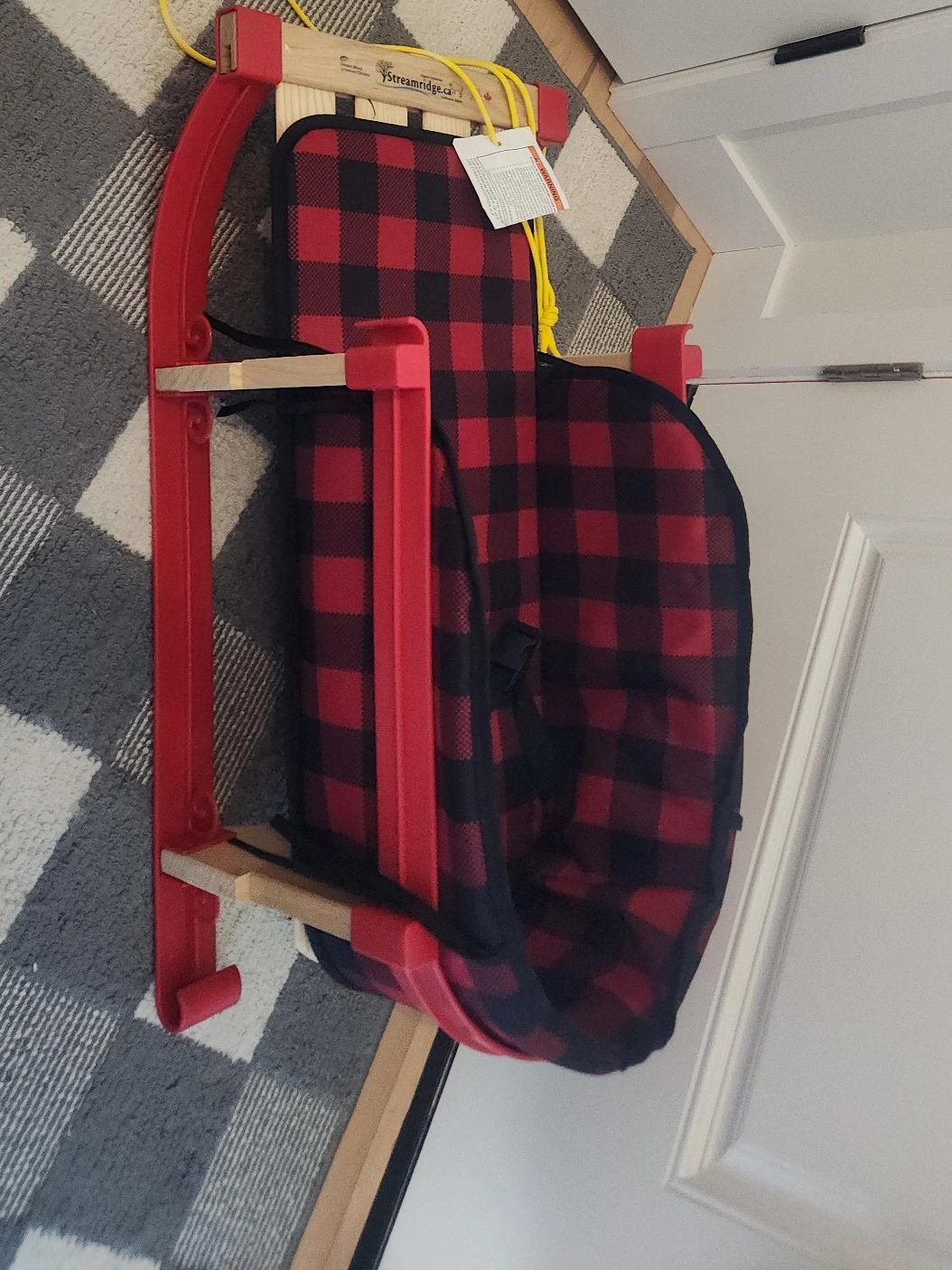 Streamridge Baby Sleigh with Buffalo Plaid Pad