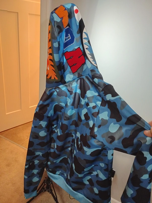 BAPE Blue Camo Shark Hoodie