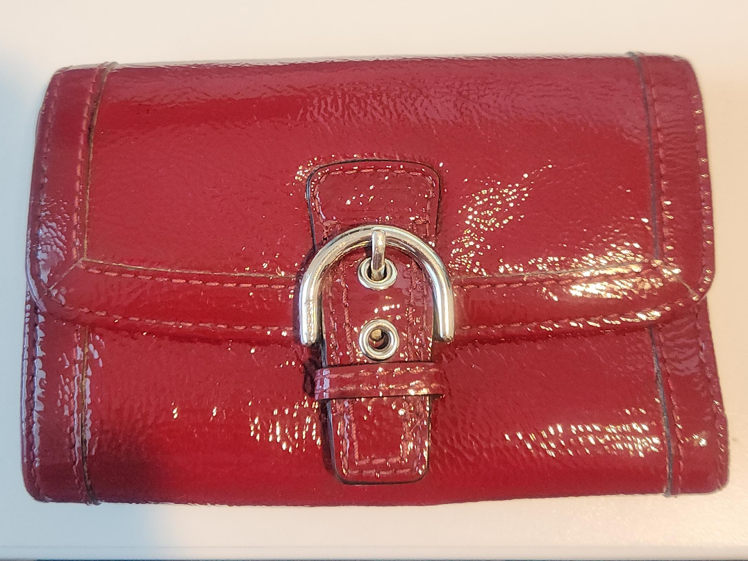 Coach Red Patent Leather Wallet