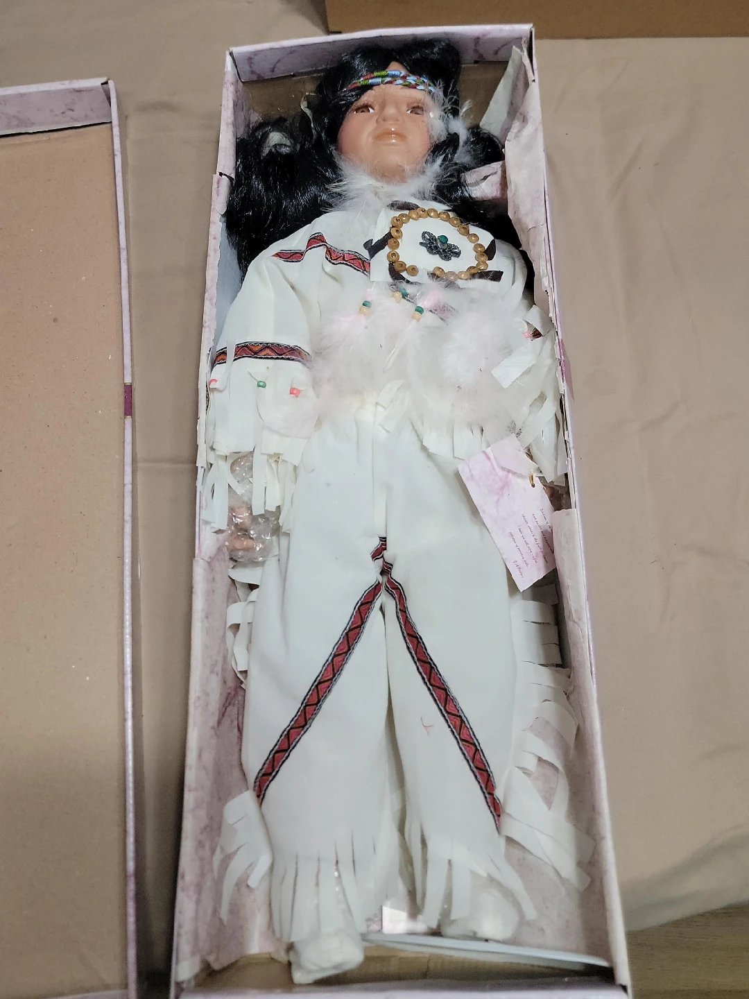 Collectible Native American Porcelain Doll in Box