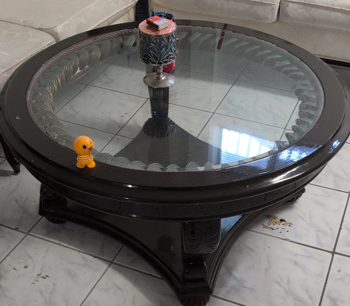Round Glass Coffee Table thumbnail