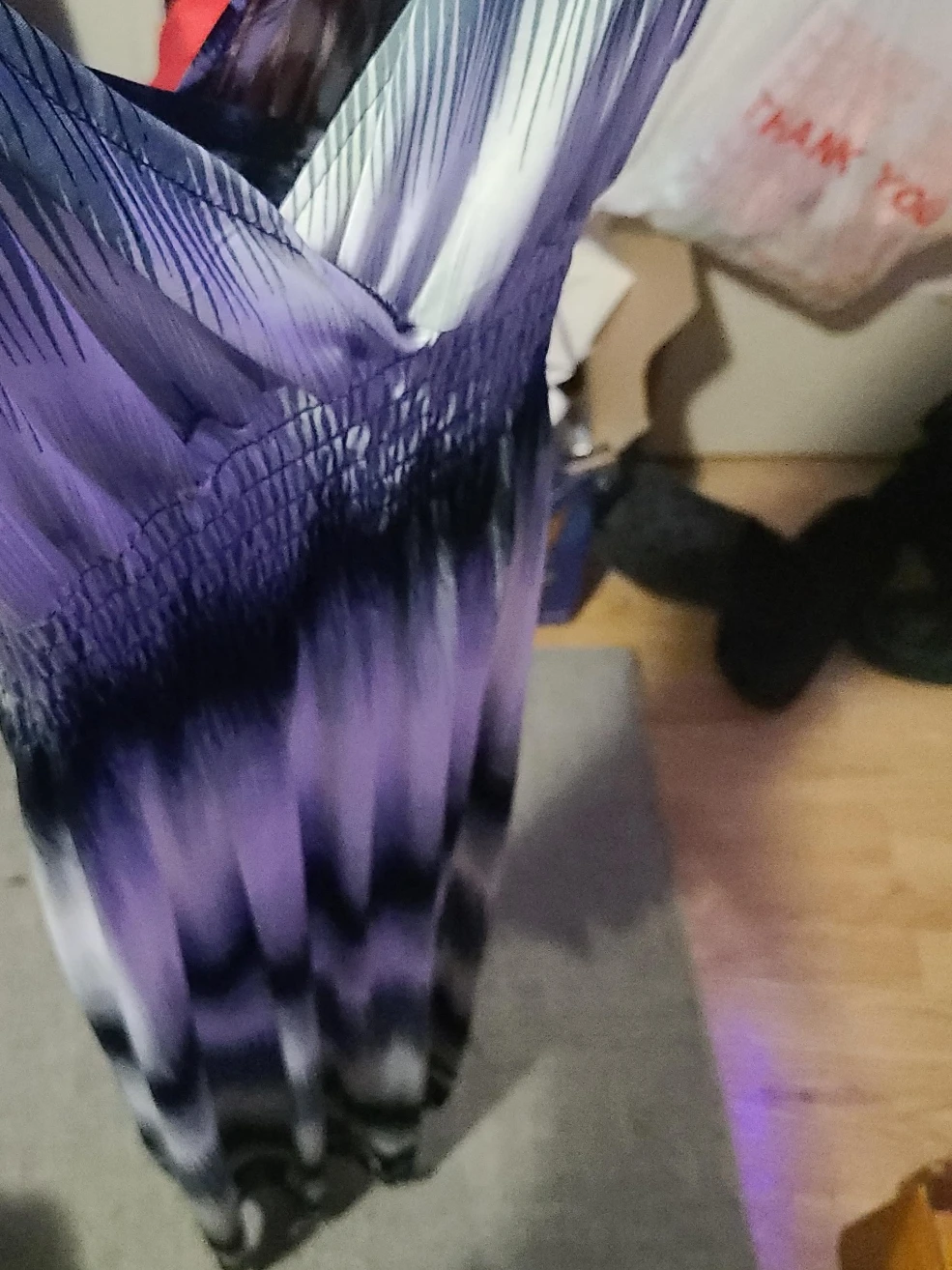 Dress - White, Blue, and Black