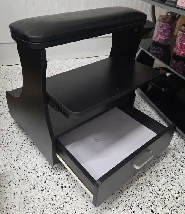 Black Pedicure Table with Drawer