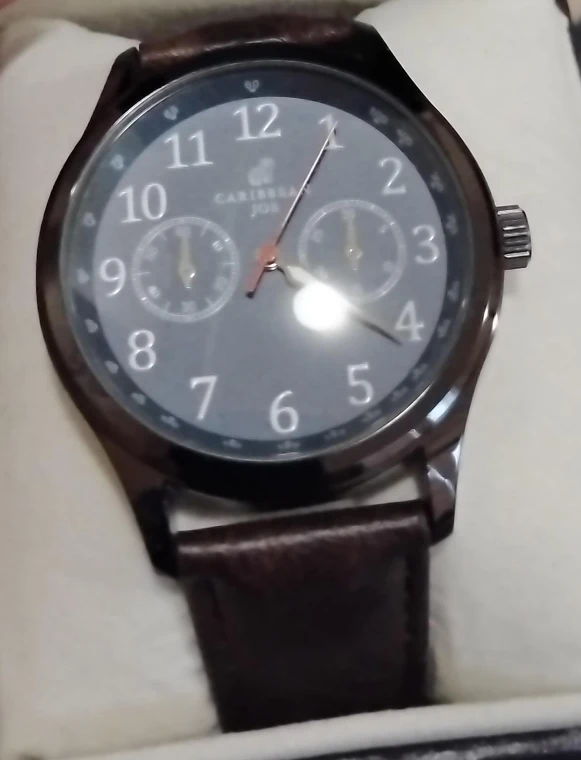 Caribbean Joe Brown Leather Strap Watch