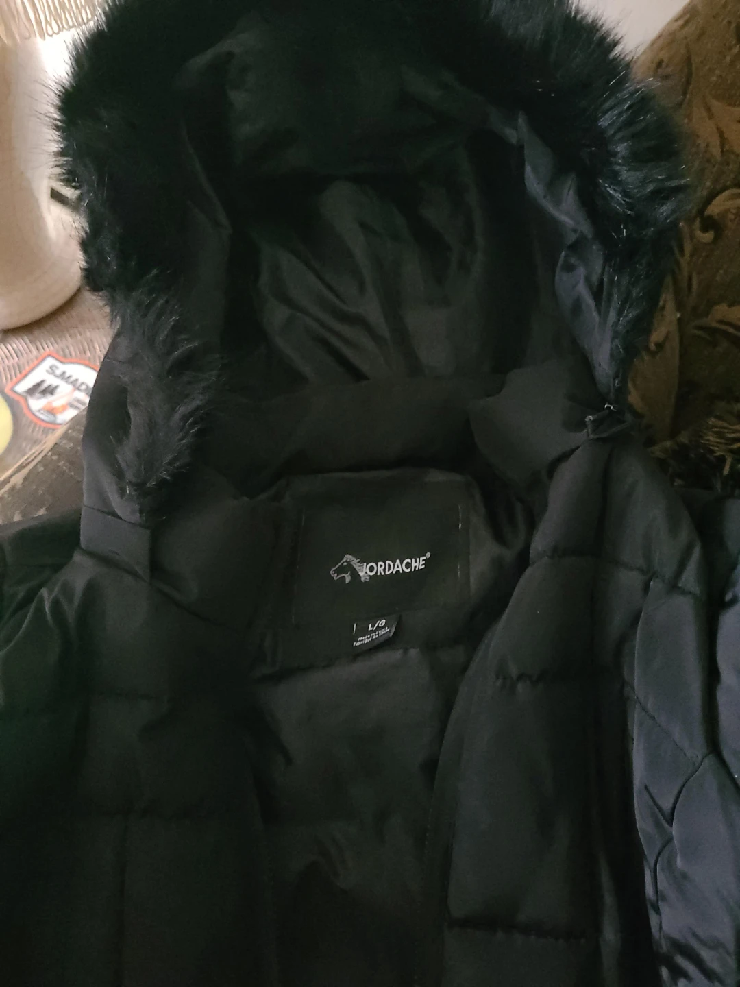 Nordache Black Puffer Coat - Size L