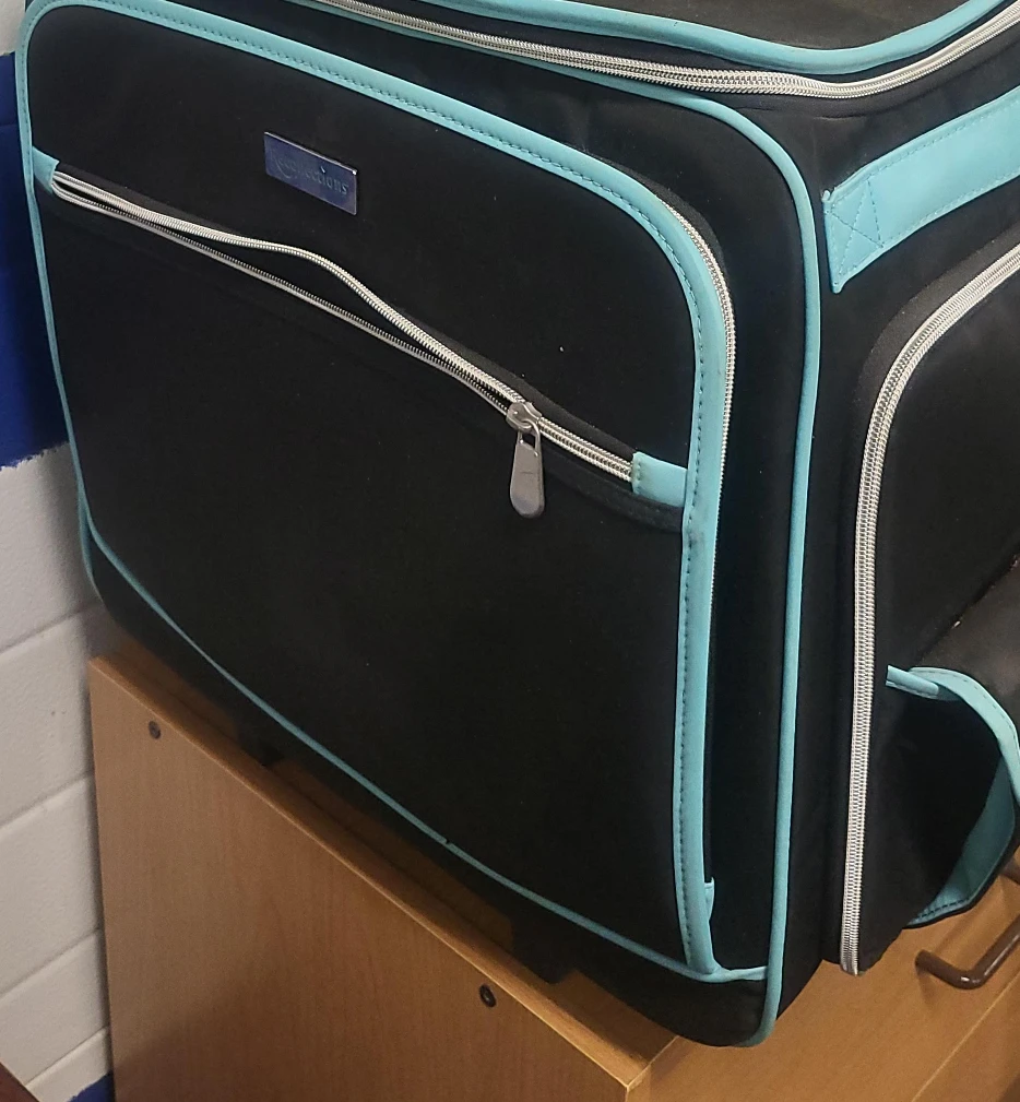 Everything Mary Rolling Craft Tote - Black/Teal