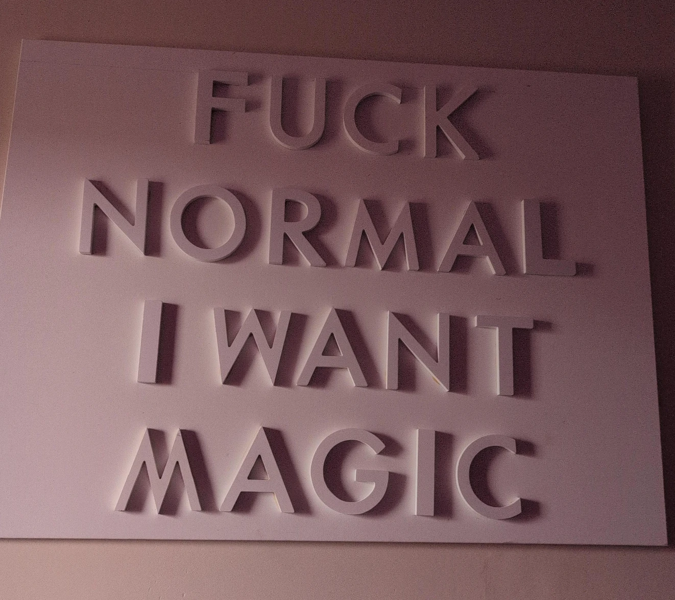 Large Handmade Wall Art - "F*ck Normal I Want Magic"