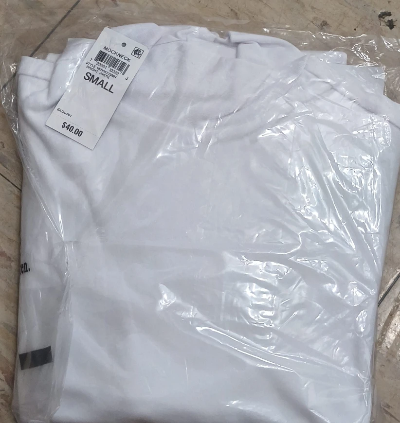 New White Mockneck Top - Size Small