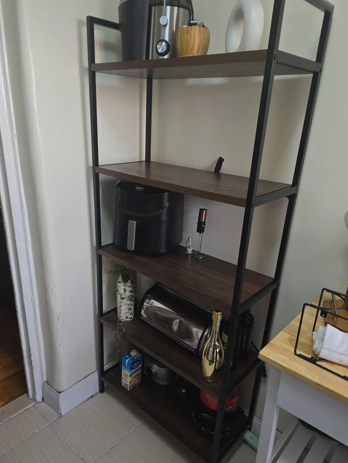 Black Metal & Wood Bookshelf