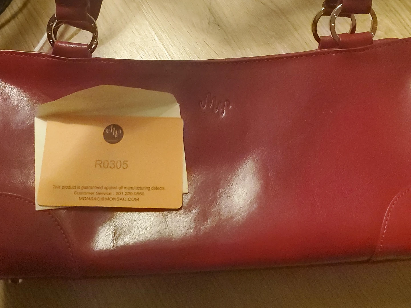 MONSAC Red Leather Handbag