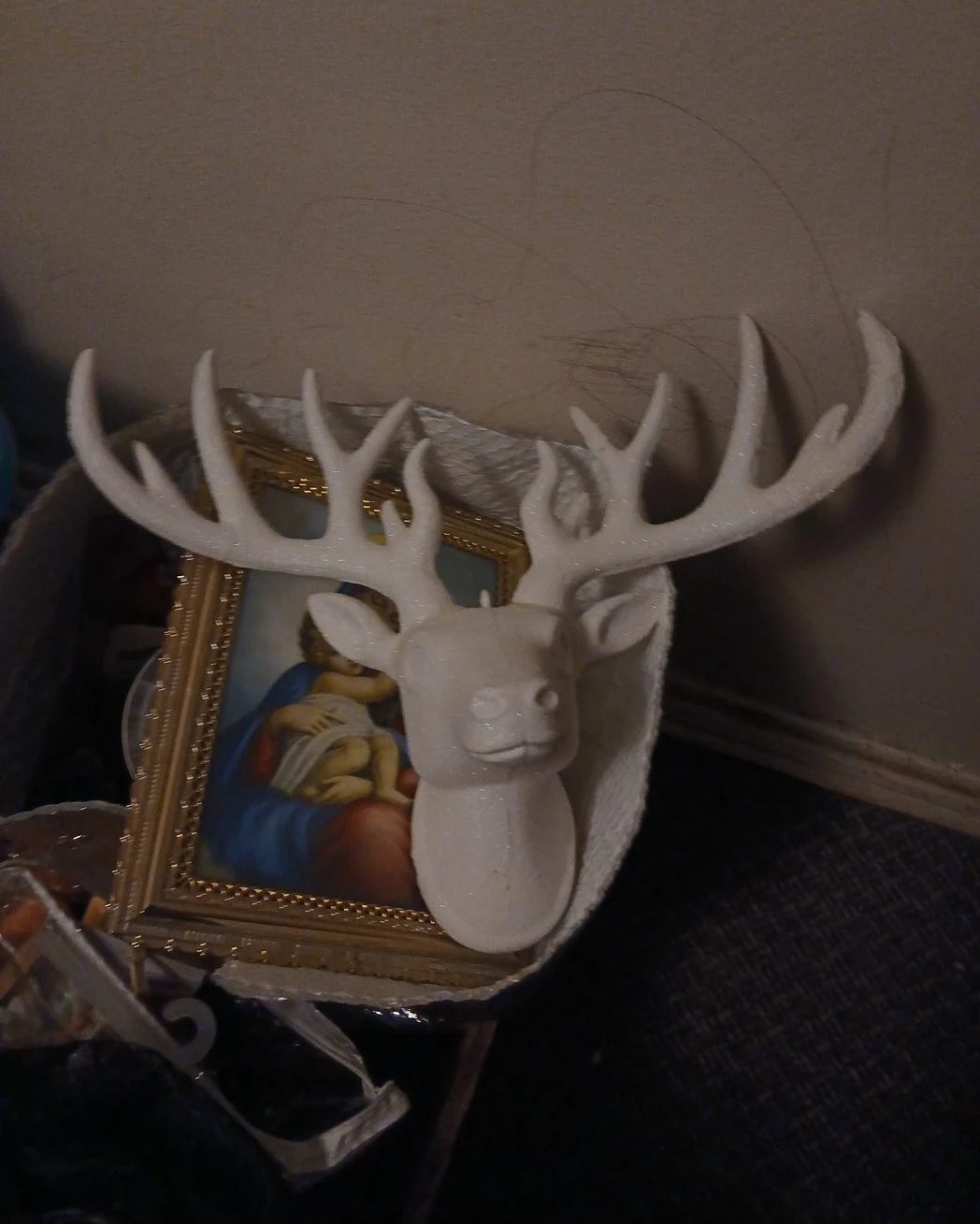 White Faux Deer Head Wall Mount