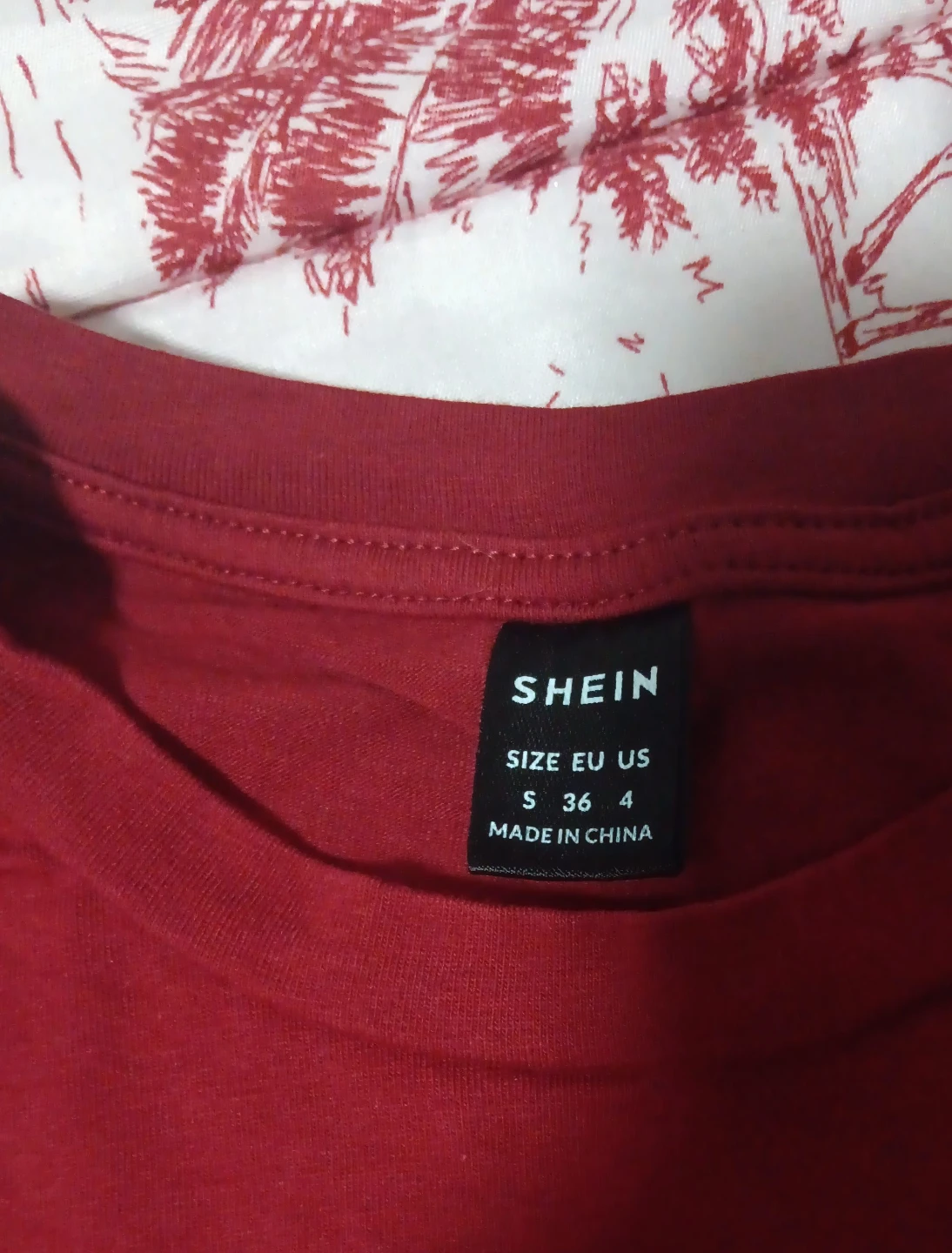 Shein Red Lace Sleeve Top - Size S