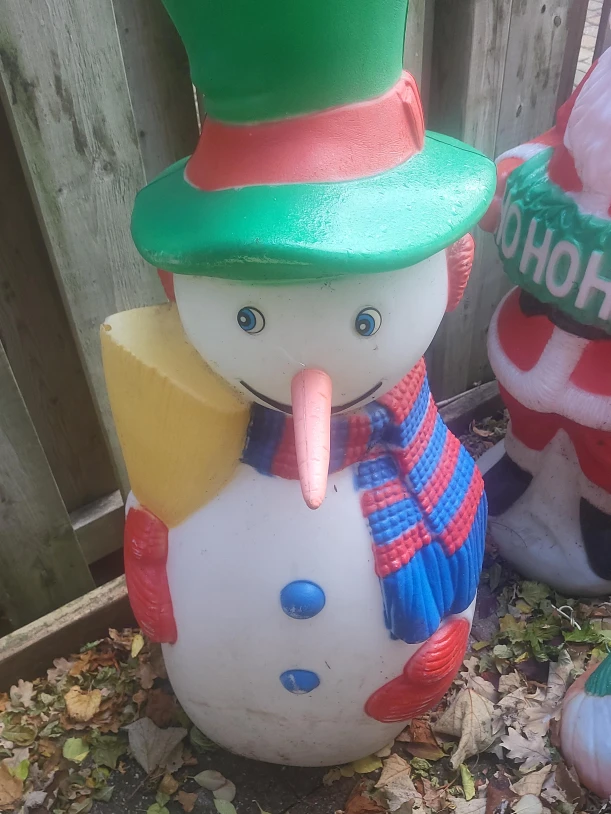 Vintage Snowman Blow Mold Decoration