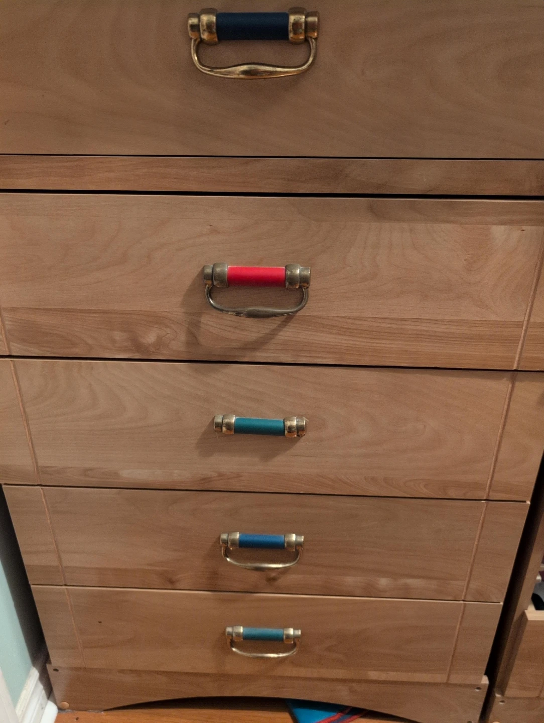 Wooden Dresser with Colourful Handles