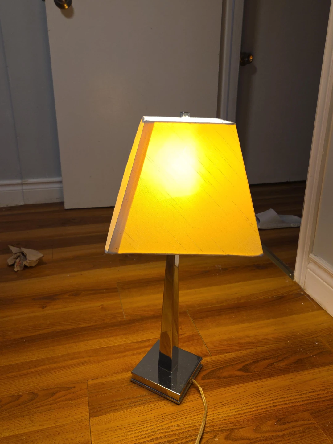 Table Lamp with Yellow Shade