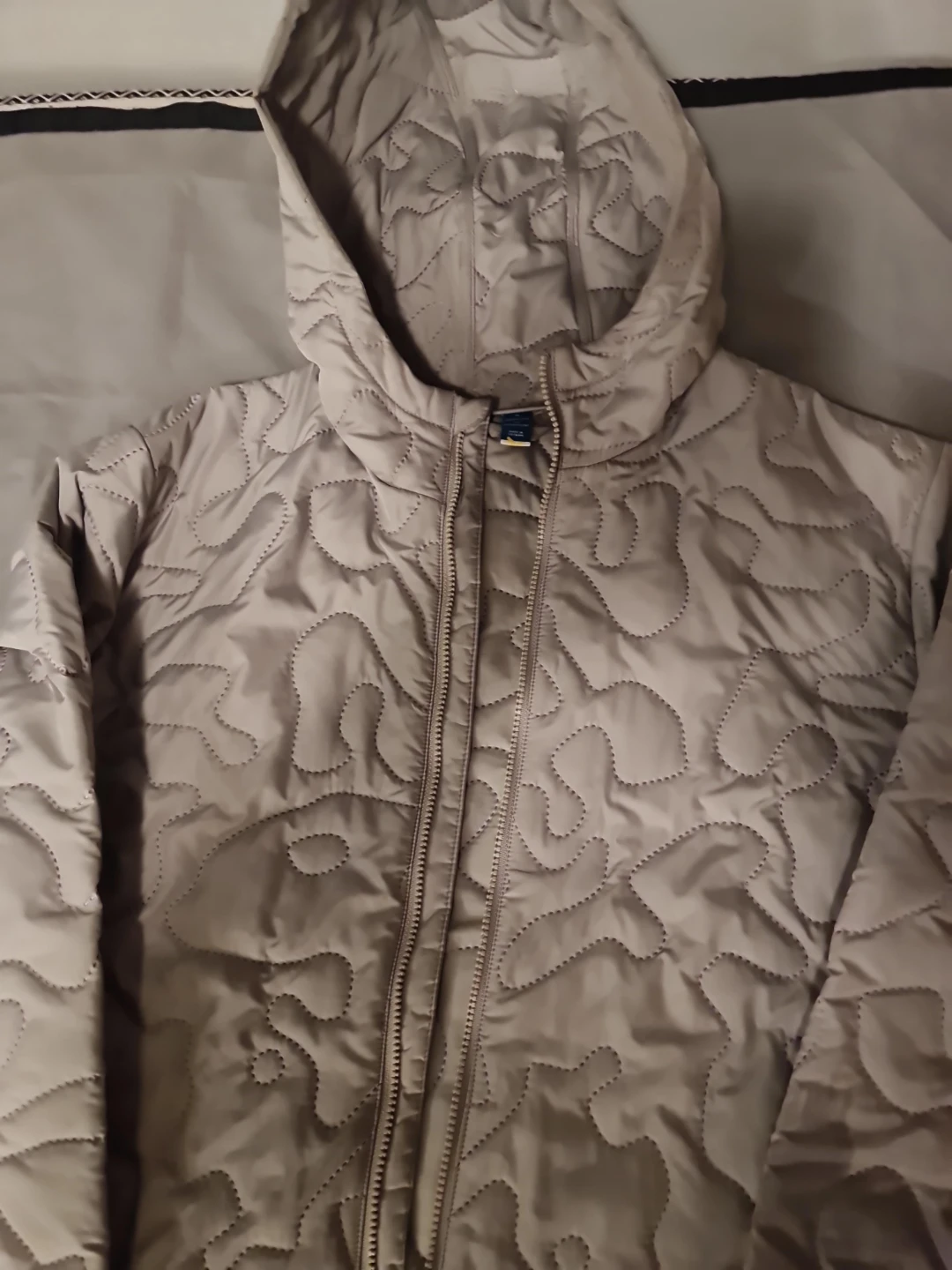 TNA Grey Quilted Hooded Jacket