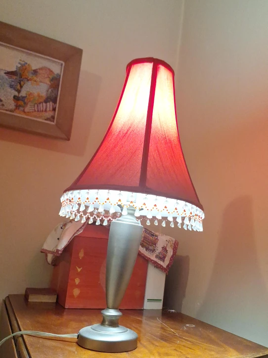Red Lampshade Table Lamp
