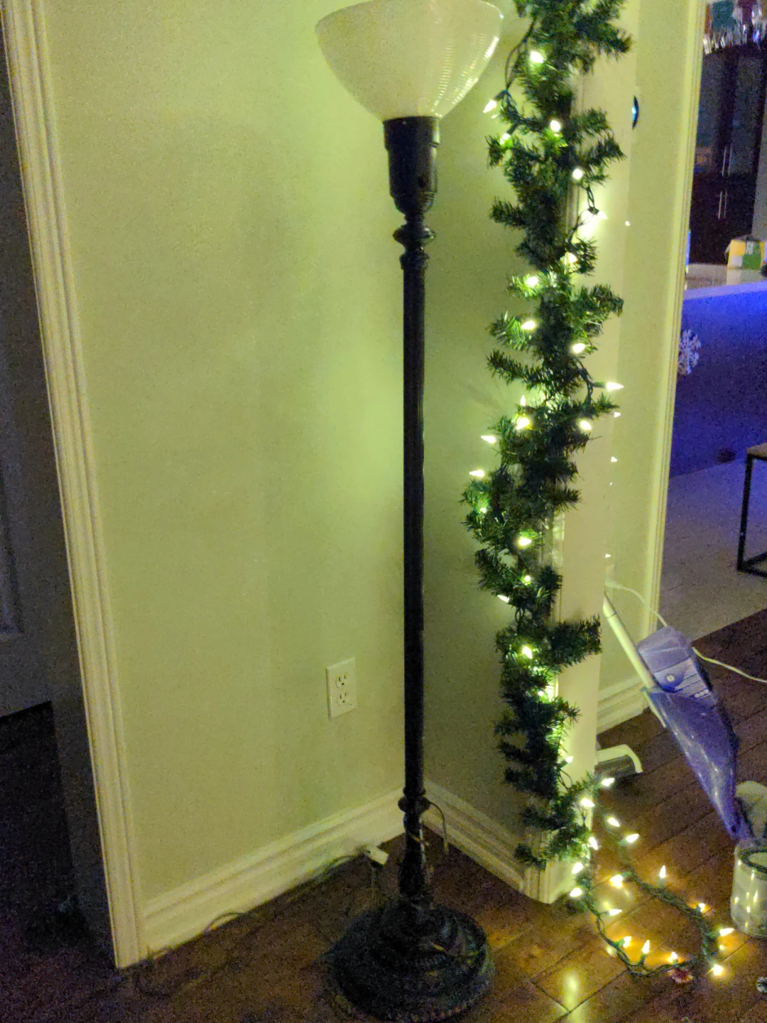 Floor Lamp - Black Finish, White Shade