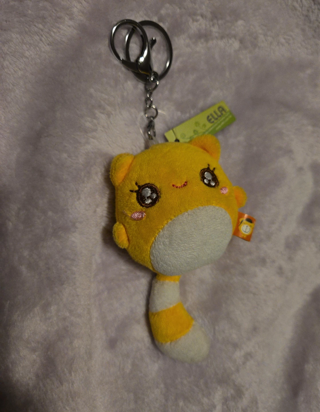 Yellow  Kitty Plush Keychain