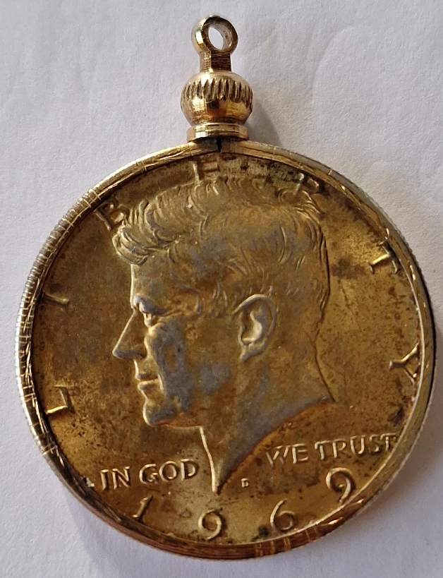 1969 Kennedy Half Dollar Coin Pendant