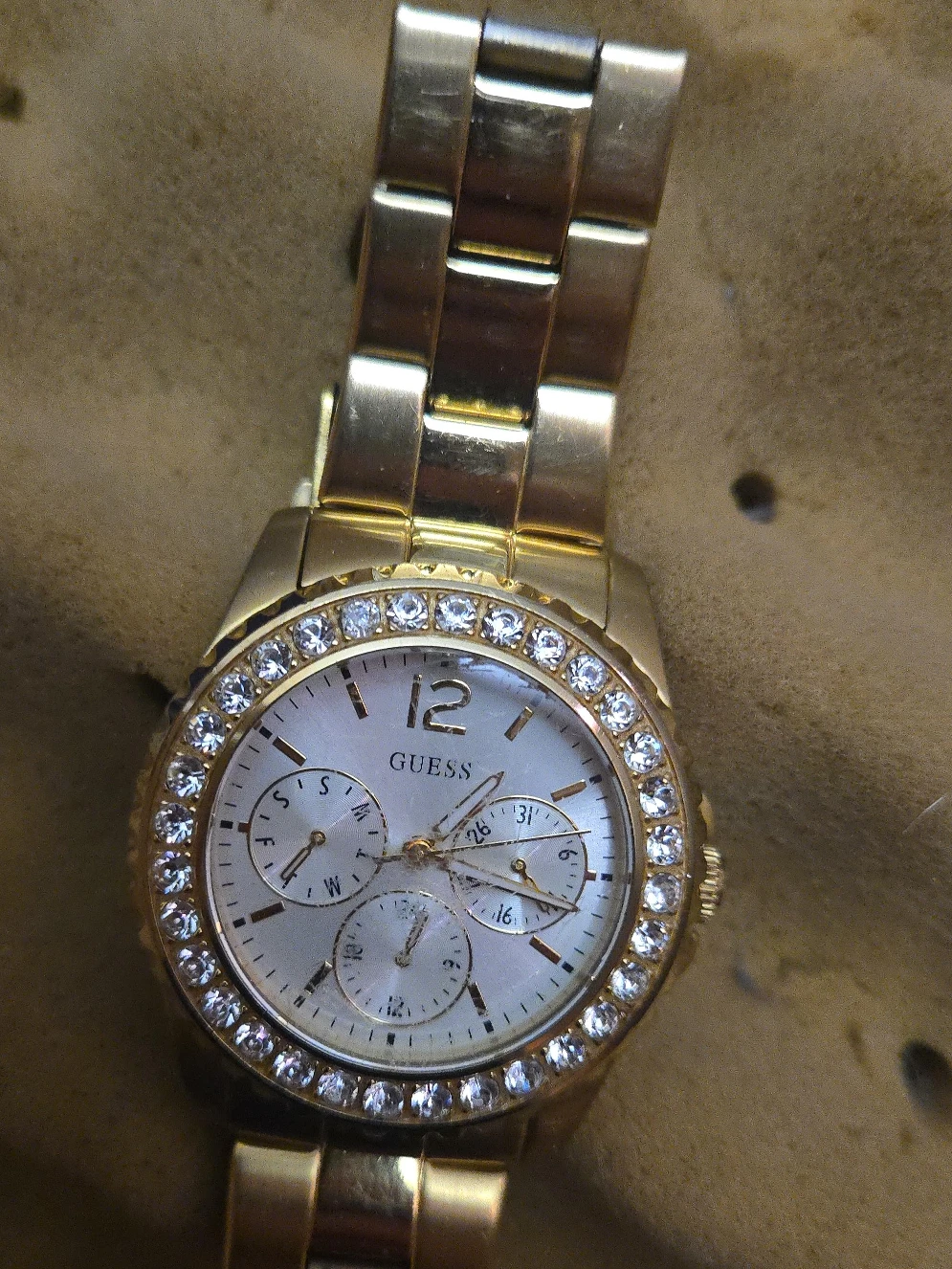 Guess Gold Watch with Crystals