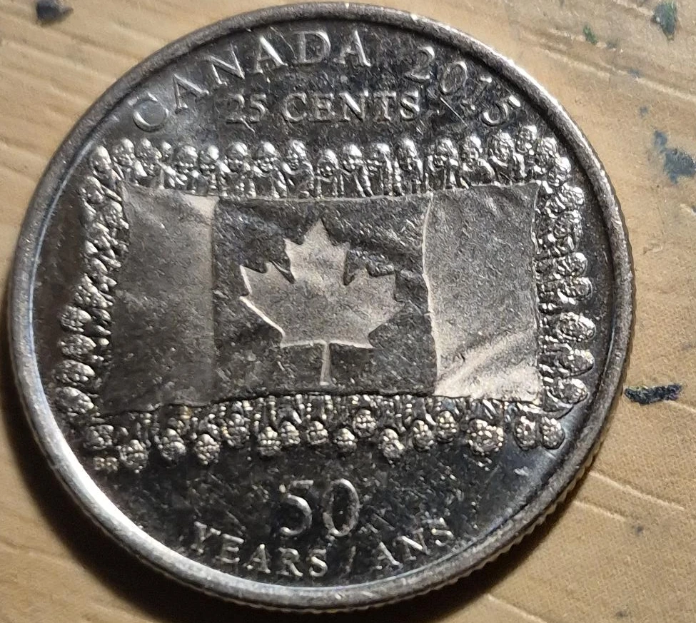 2015 Canada 25 Cents 50 Years Coin