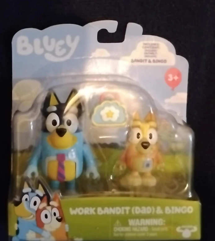 New Bluey Work Bandit (Dad) & Bingo Figures