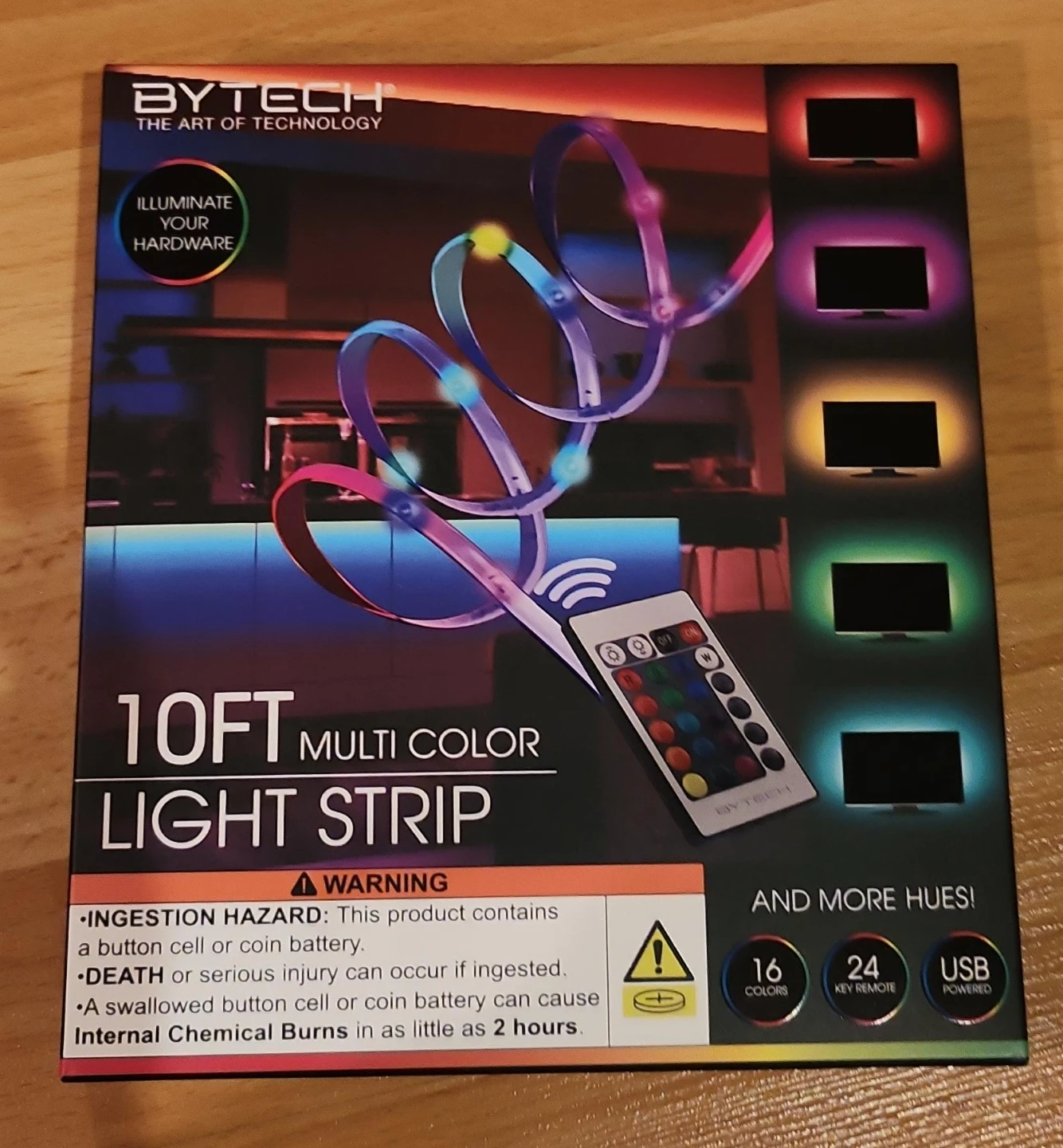 Bytech 10FT Multi Color Light Strip - New