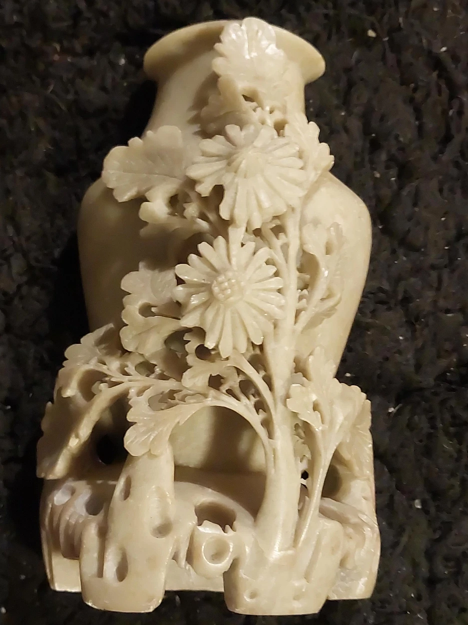 Carved Stone  with Floral Design