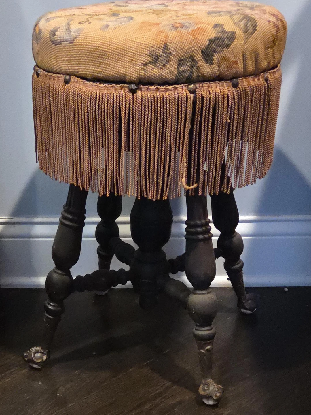Vintage Footstool with Fringe