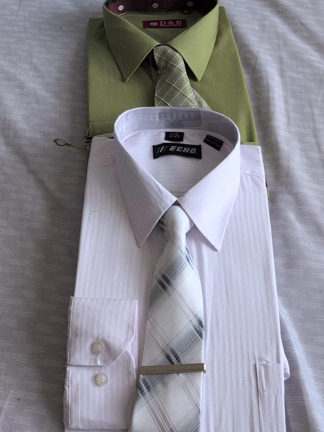 Men's D&B & Echo Dress Shirts with Ties - L/G